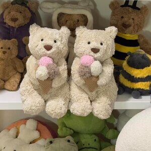 Jellycat Oatus Bear Bartholomew with Ice Cream NYC FAO Schwarz & Dust Bag USA